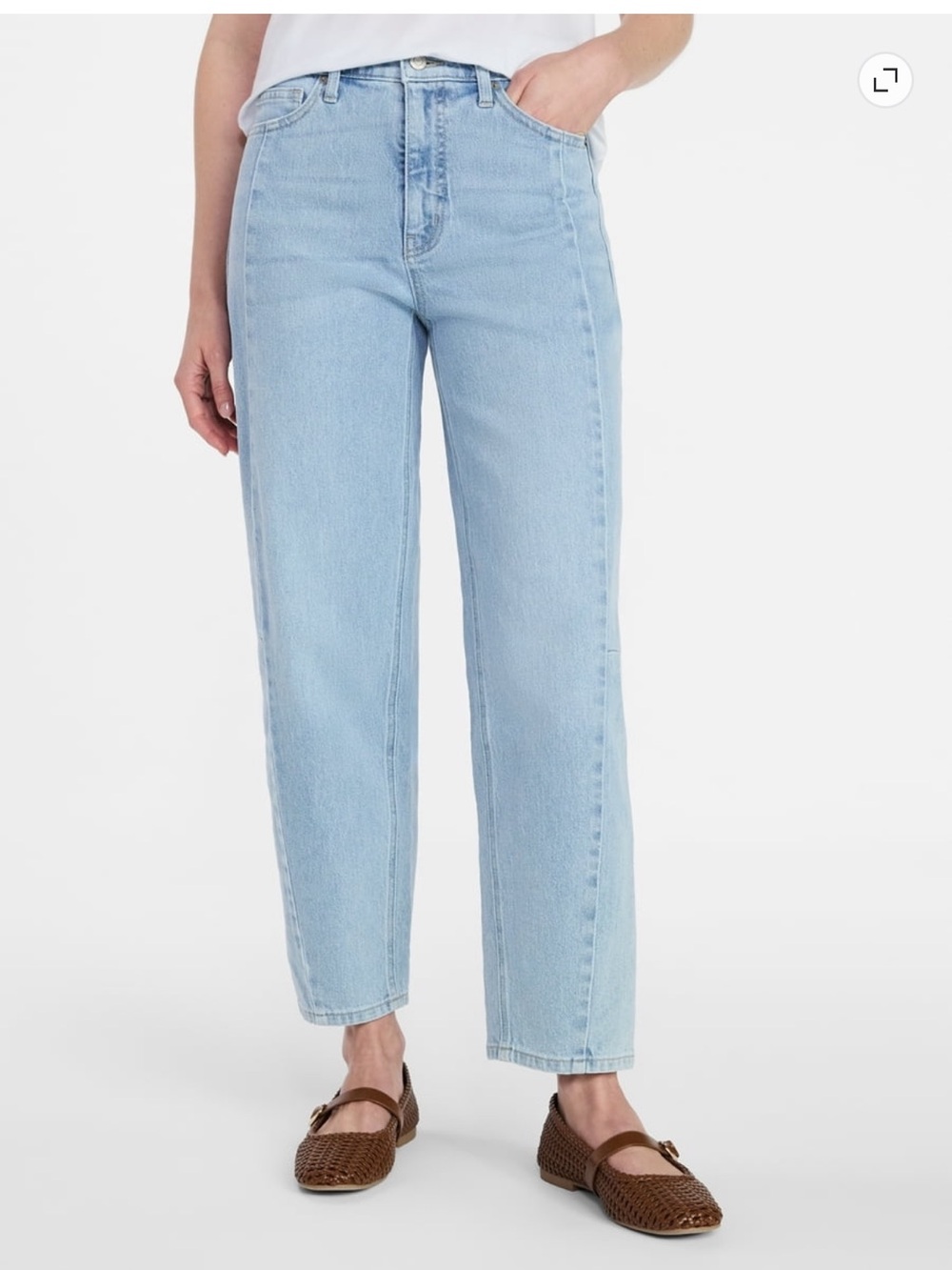 Time & Tru High Rise Barrel Jeans